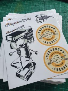 Custom sticker sheet white with various coloured kiss cut stickers