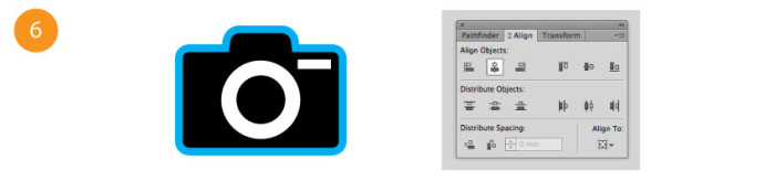 Camera icon showing to how create offset paths for sticker printing using adobe illustrator