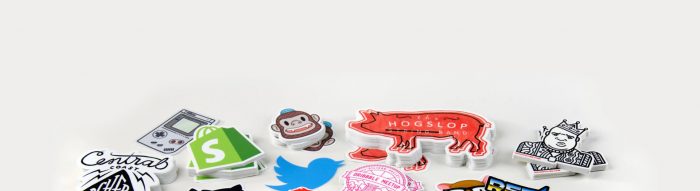 Selection of colourful kiss cut digital printed vinyl stickers