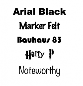 Image showing different font options for custom stickers