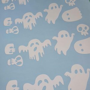 Halloween stickers white vinyl die cut ghosts