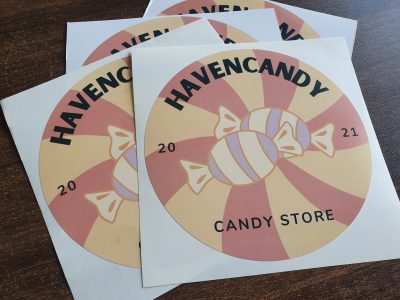 Full colour presized sticker for havencandy