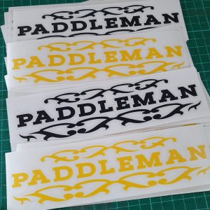 paddleman vinyl decals yellow and black stickers