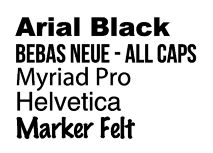 Font options for web address stickers