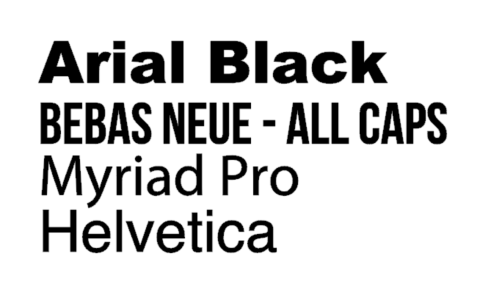 Fonts available for custom web address stickers