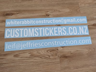 samples of web address stickers and decals